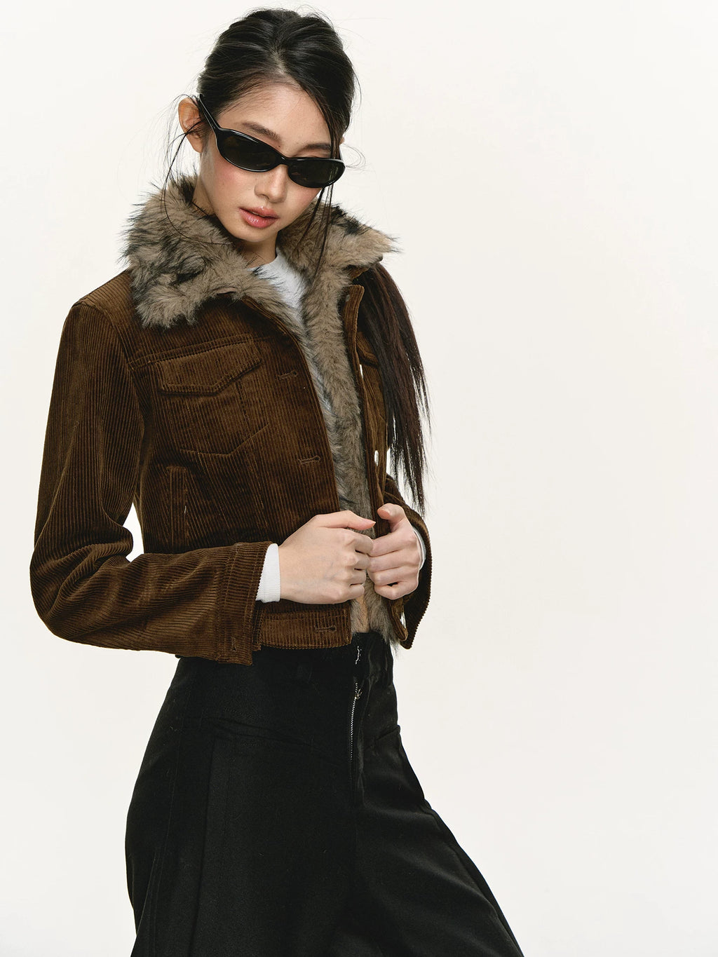 Anna Aneae Corduroy Short Thermal Plush Jacket