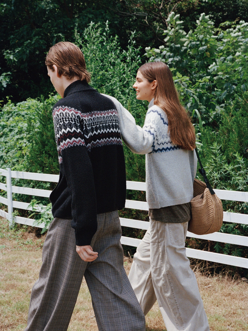 VLABMADE Lazy Vintage Jacquard Knitted Zipper Jacket