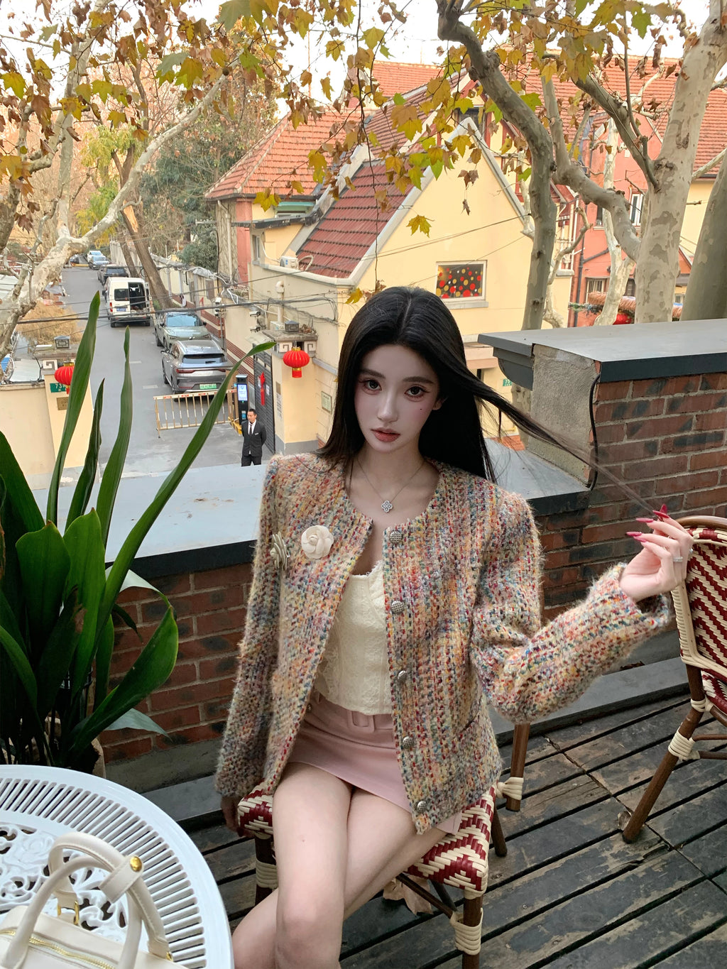 Barb Chill Padded Thousand Gold Wind Skirt Fashion Suit