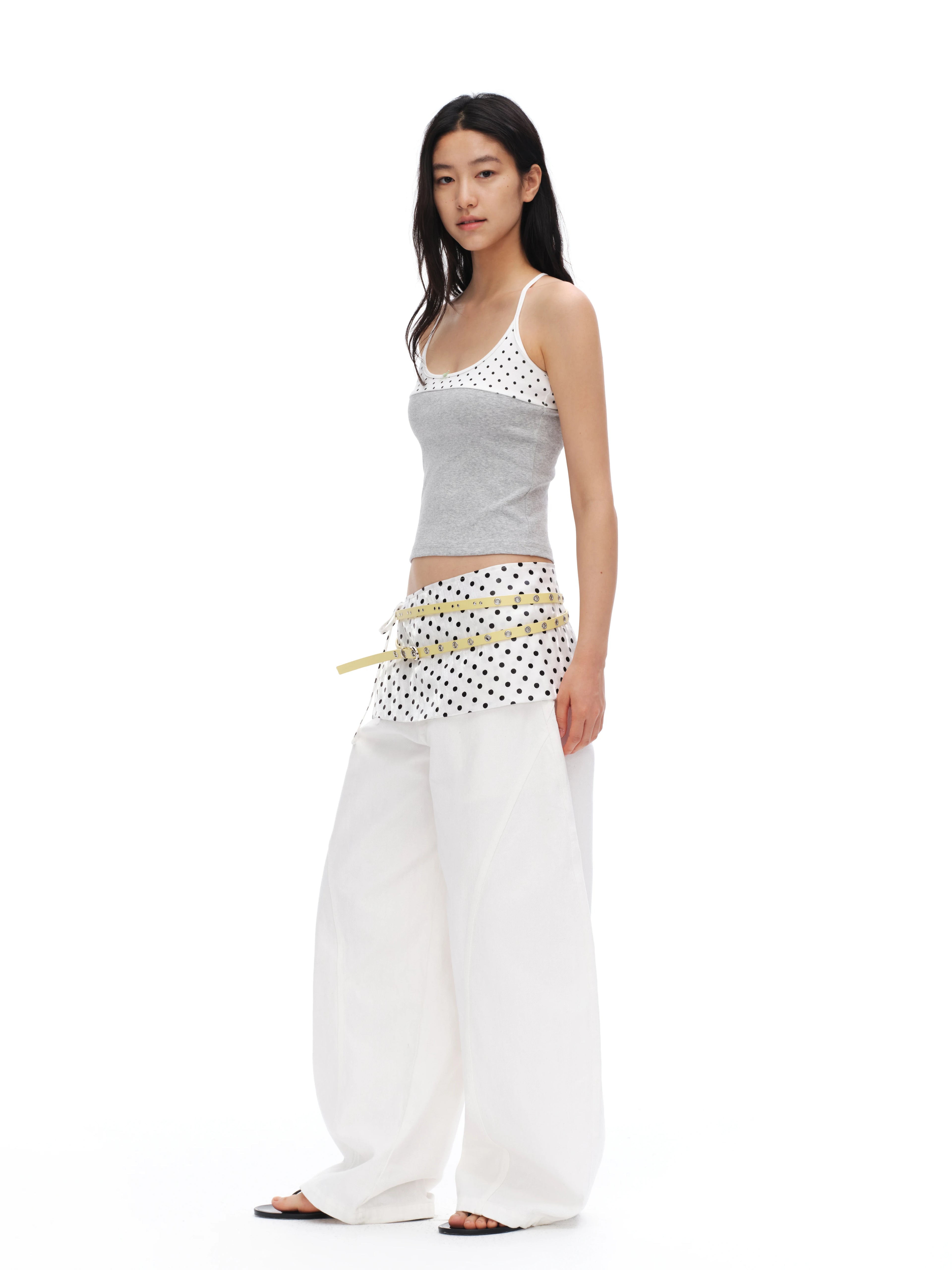 Oinimi Polka Dot Splicing I-shaped Vest