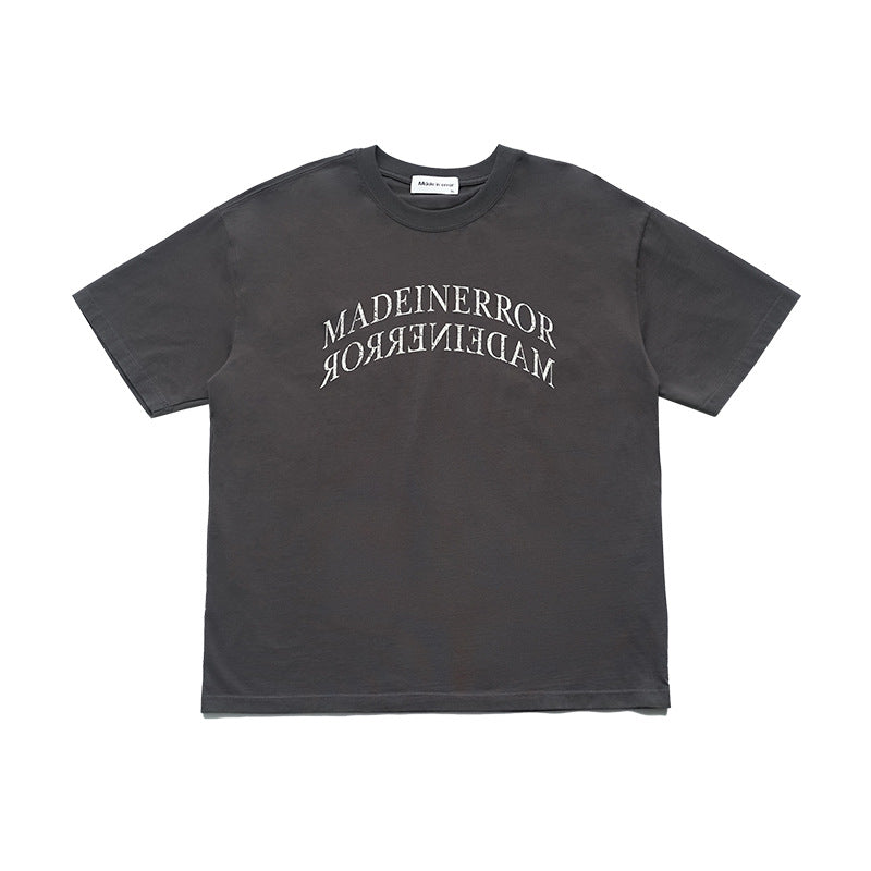 UNF MADEINERROR washed flipped mirror Tee