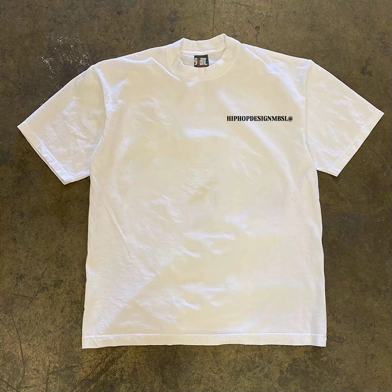 UPUPXIA Portrait Glasses Printing Loose Tee