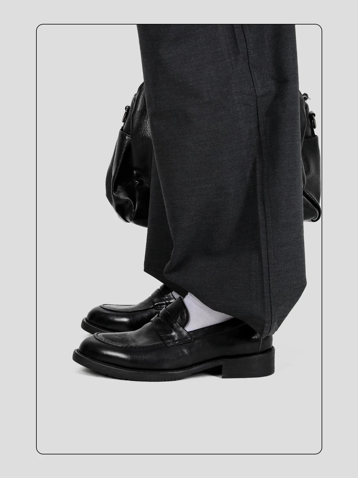 HANQIAORJI Washed Old Horse Leather One-pedal Loafers