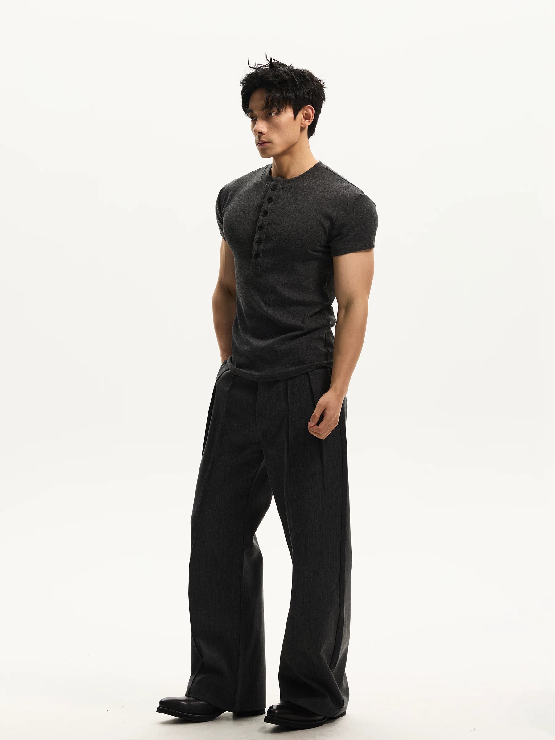 DAY NY Henry Collar Shoulder Casual Tee