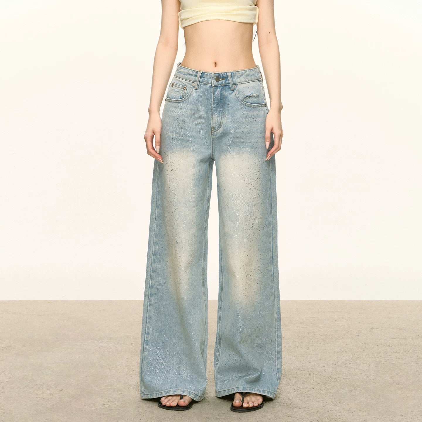Anna Aneae High Waist Loose Sparkling Jeans