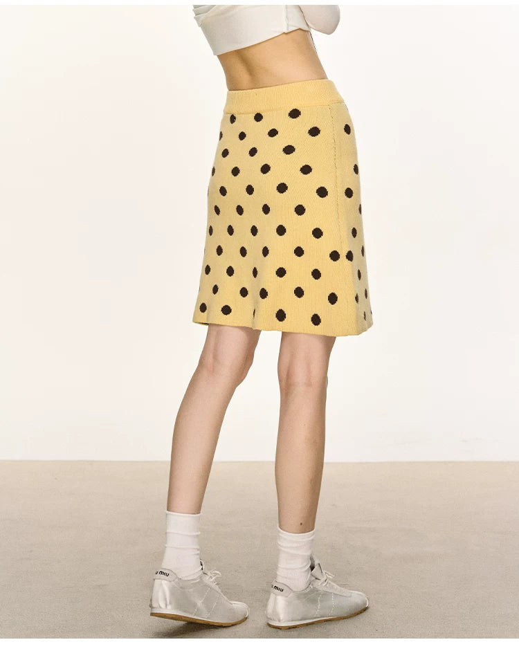 Anna Aneae Vintage Polka Dot Knitted Skirt