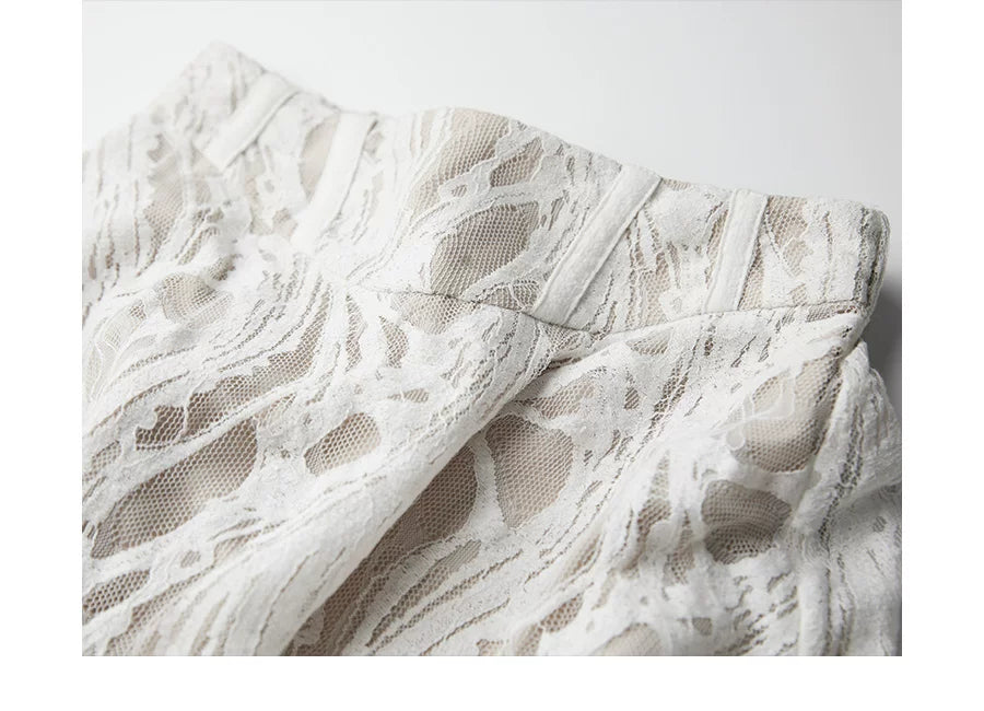 INDULGE Fringed Flower Mesh Skirt