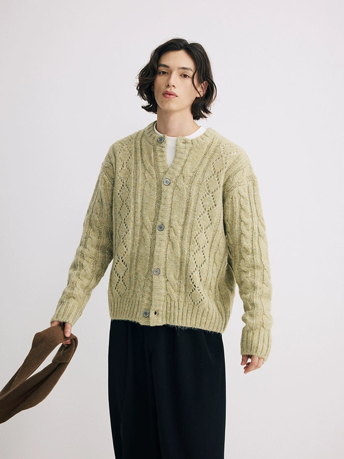 CARPEM Rhombus Vintage Lazy Wind Cardigan Sweater Jacket