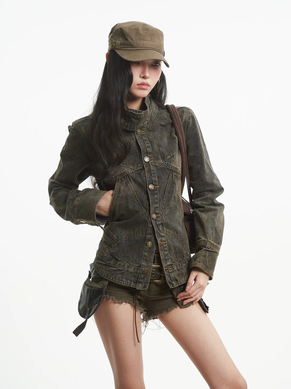 UNCMHISEX Vintage Short Denim Jacket