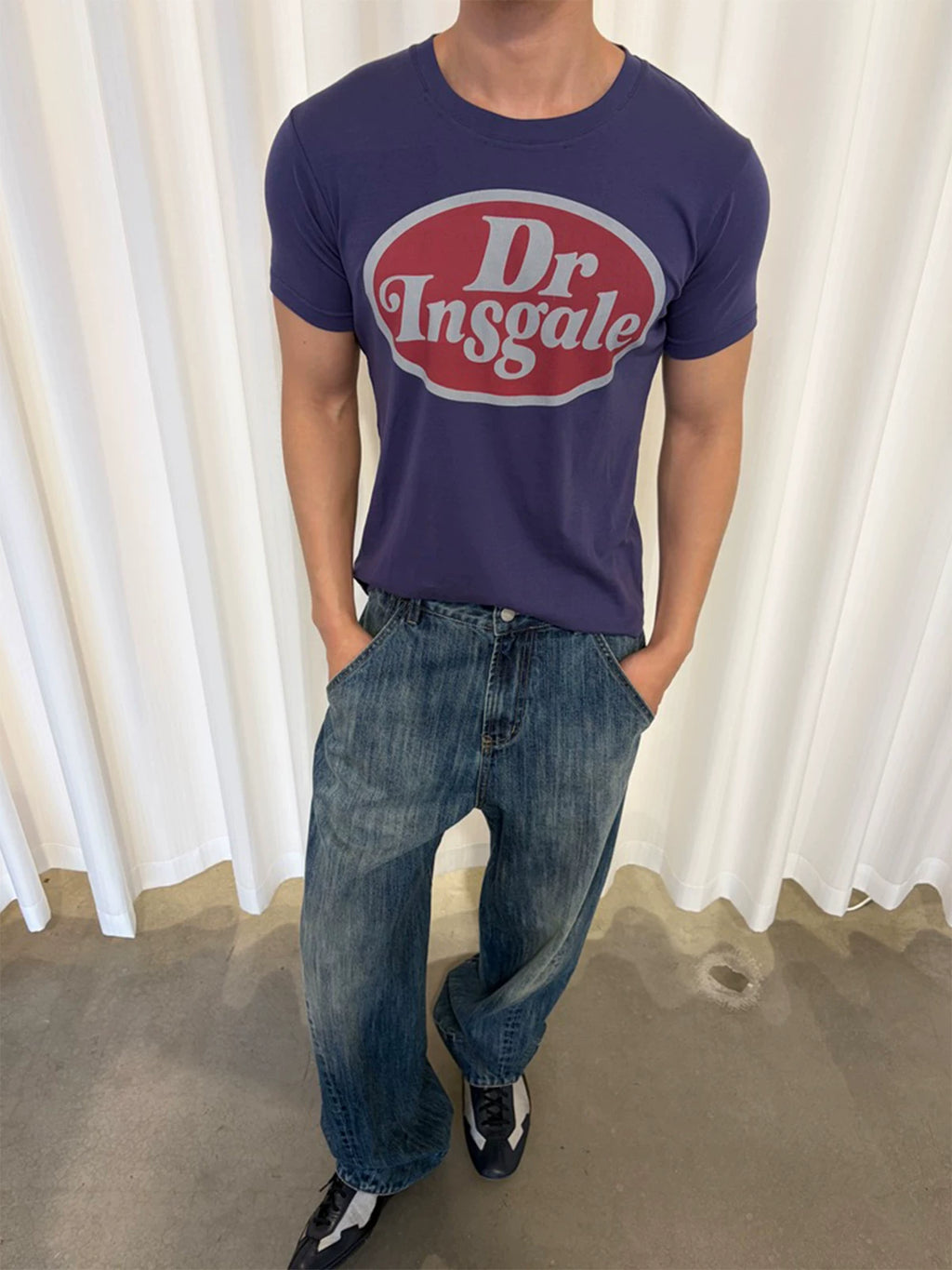 InsGale Retro Tagline Badge Printed Tee