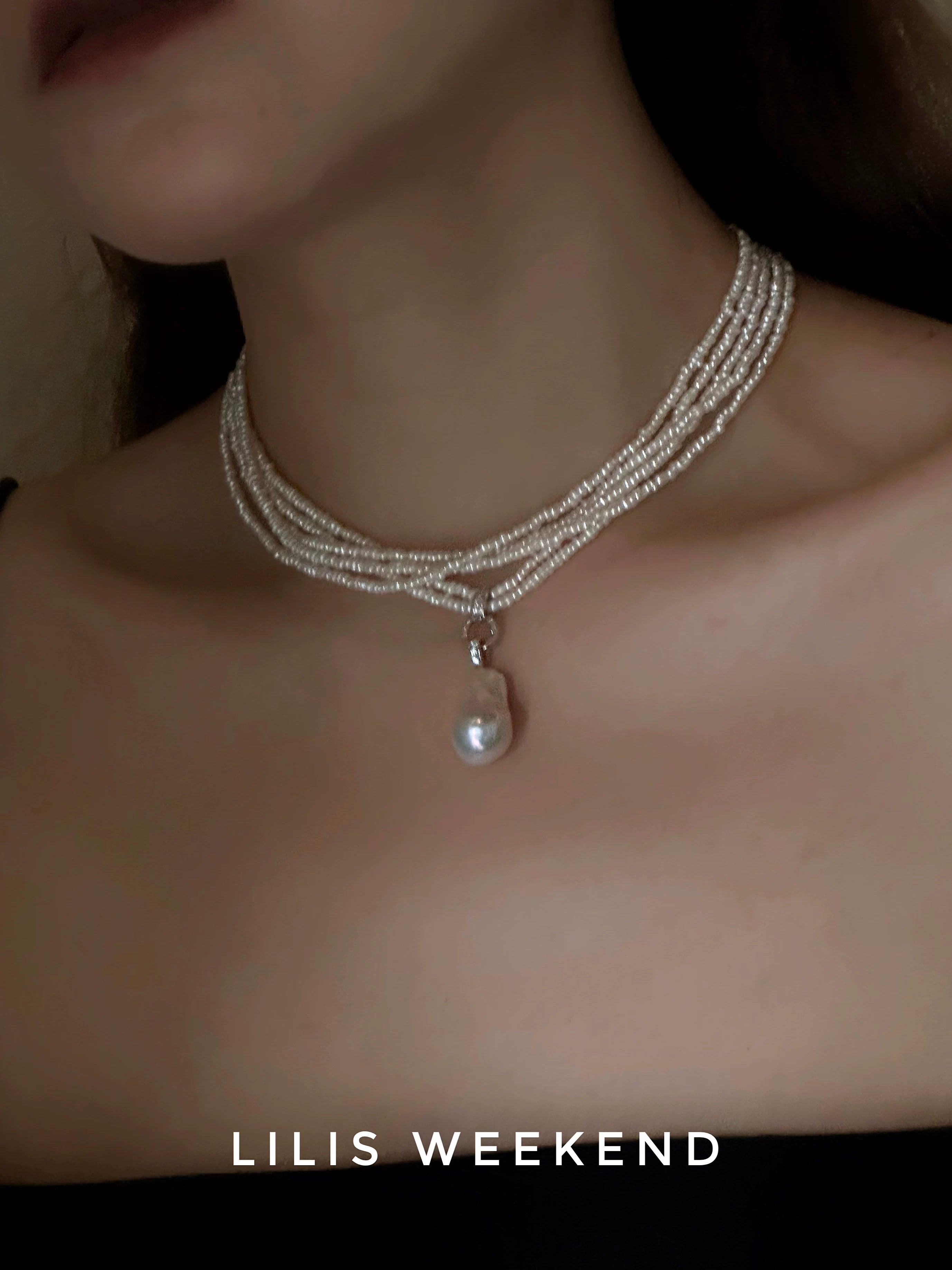 Lilis Weekend Multi-layer Natural Fine Pearl Necklace