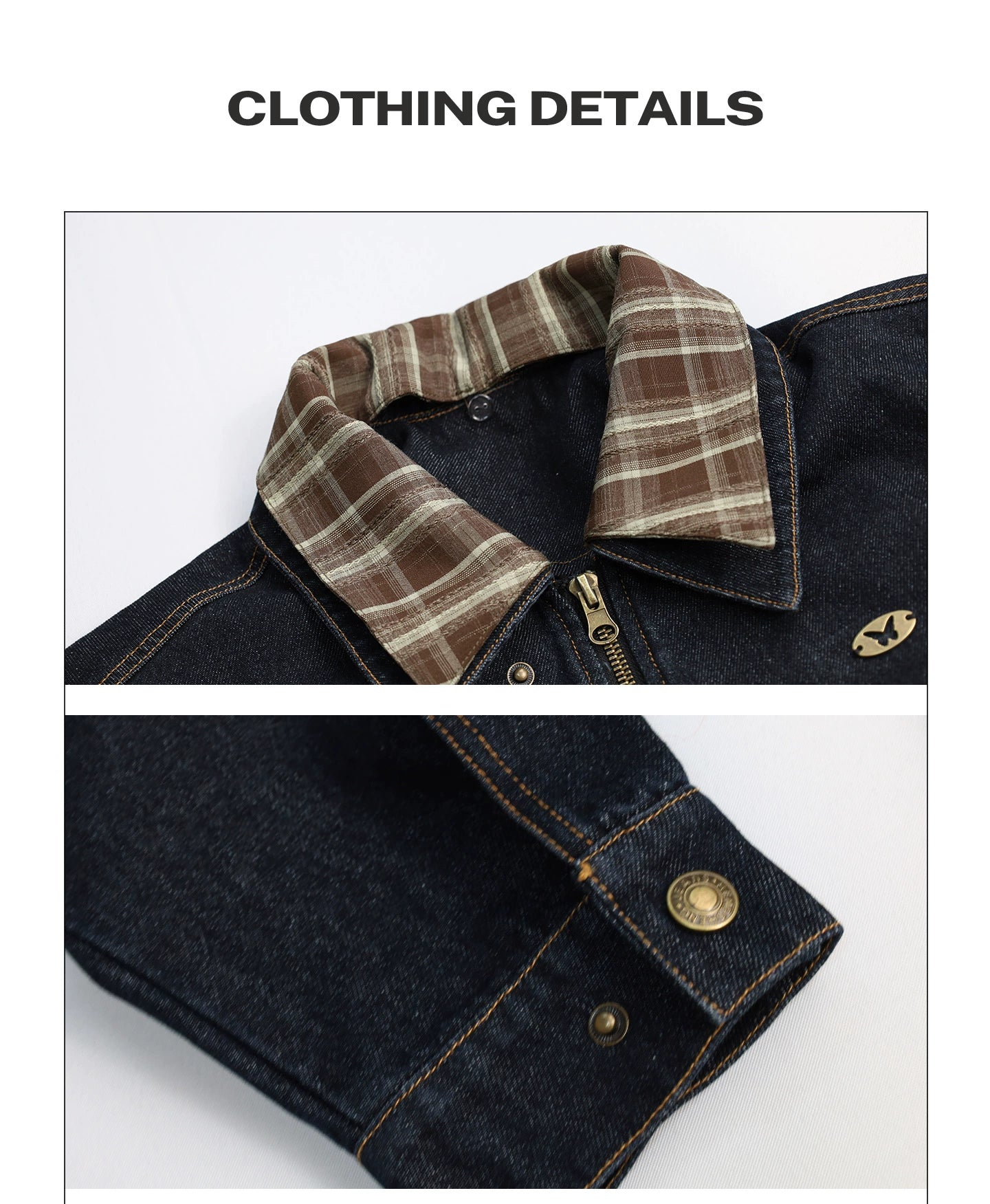 Girlyhalo Vintage Spliced Denim Jacket