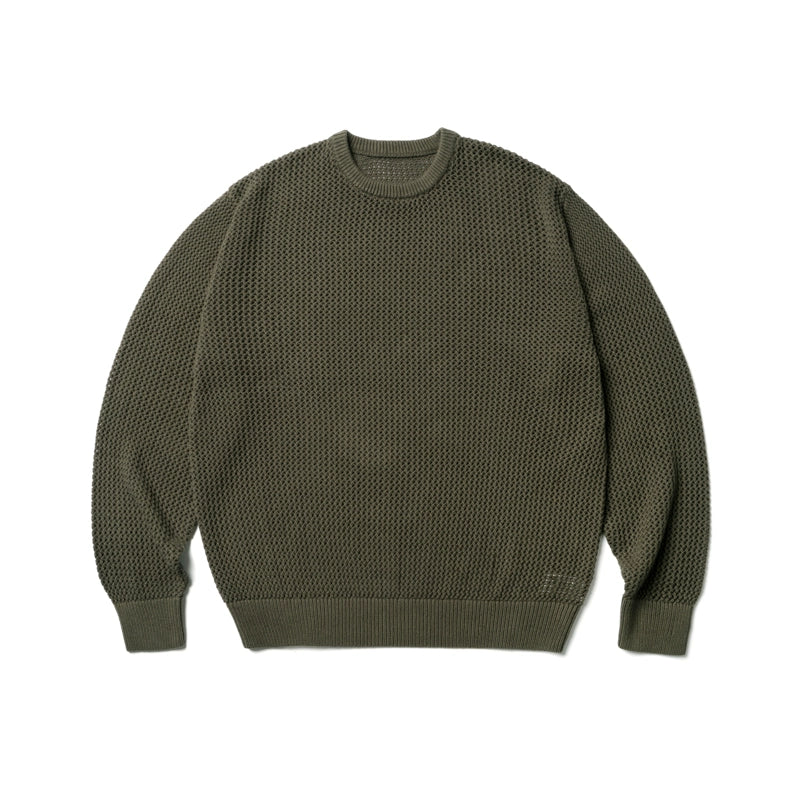 SUPERTOFU Ribbed Hem Hollow Knitted Sweater