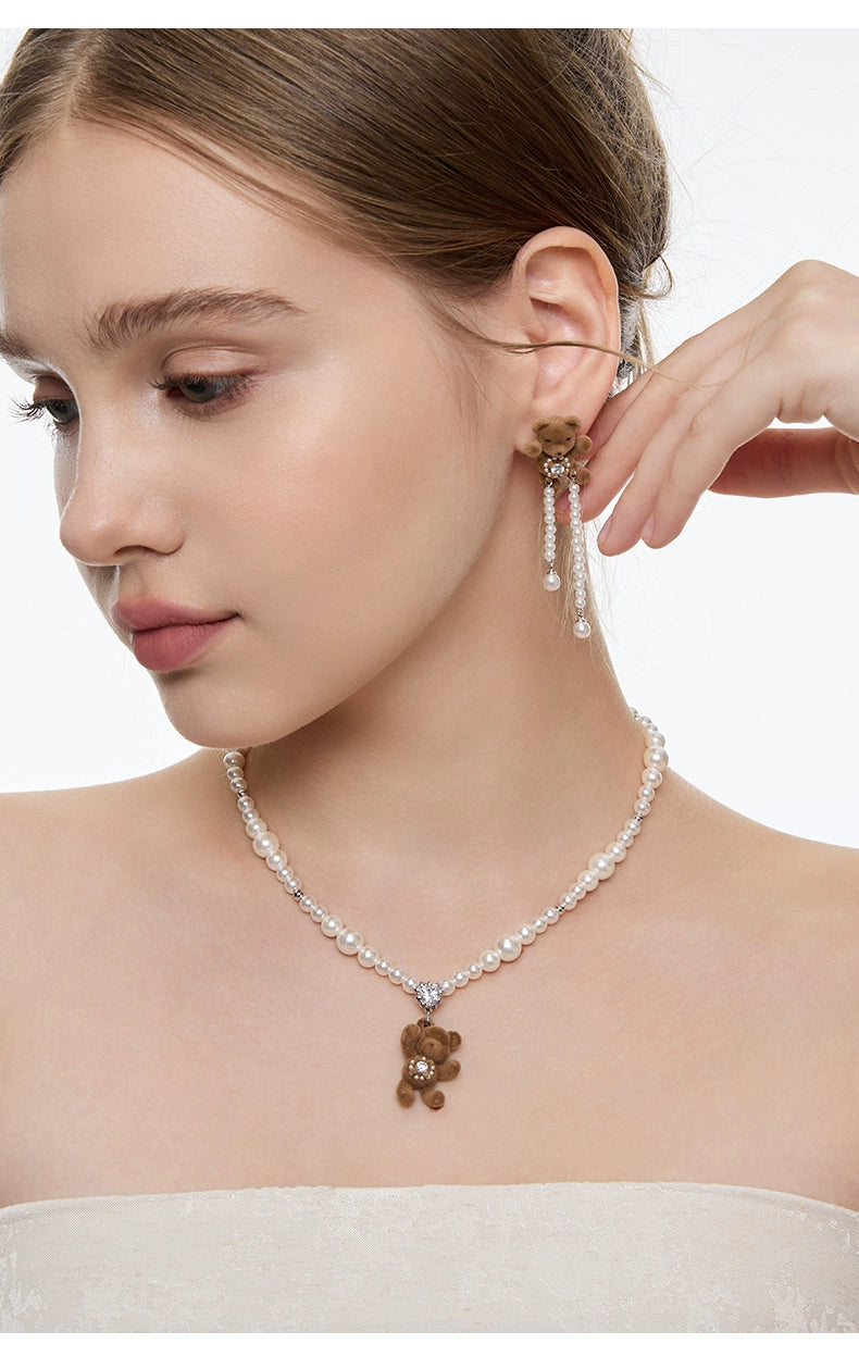 BULUBULU Flocked Bear Necklace