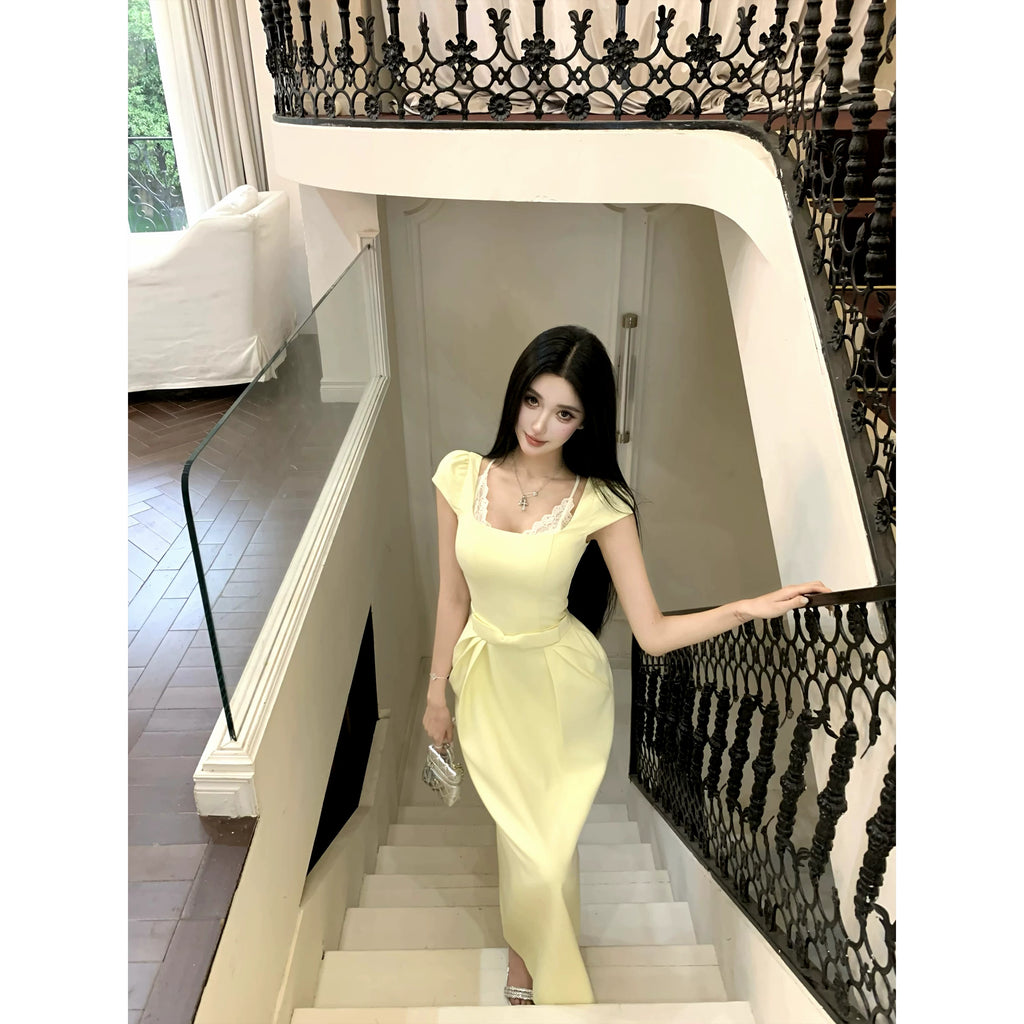 Barb Chill Temperament Waist Skinny Dress
