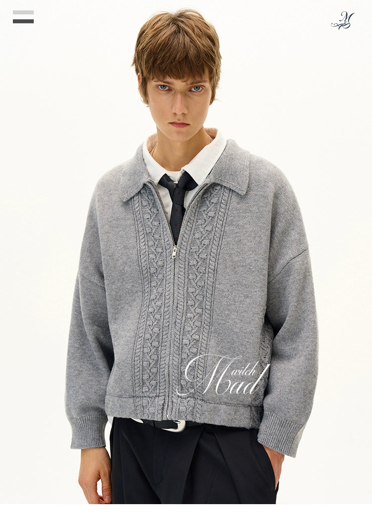 MADWITCH Retro Jacquard Craft Knitted Cardigan