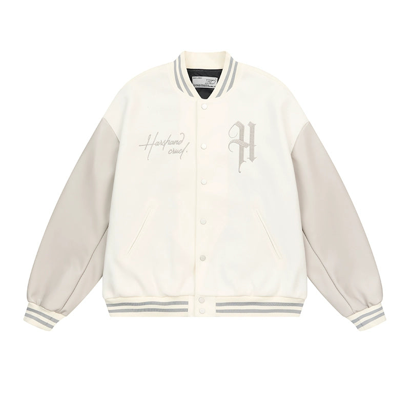 Harshandcruel Vintage Hip Hop Embroidered Baseball Jacket