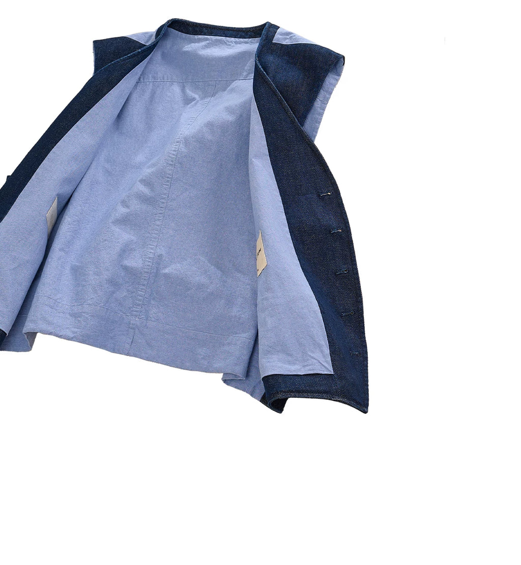CULTUM Vintage Denim Spliced Vest