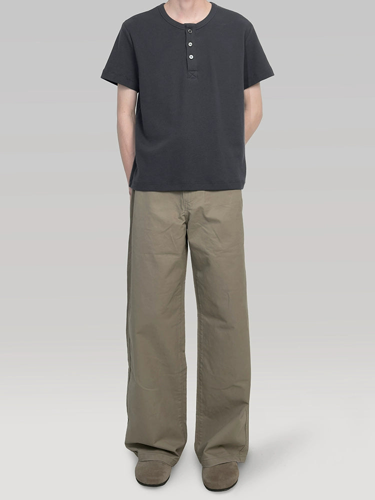 PLUS NO LOGO Waffle Henry Collar Tee