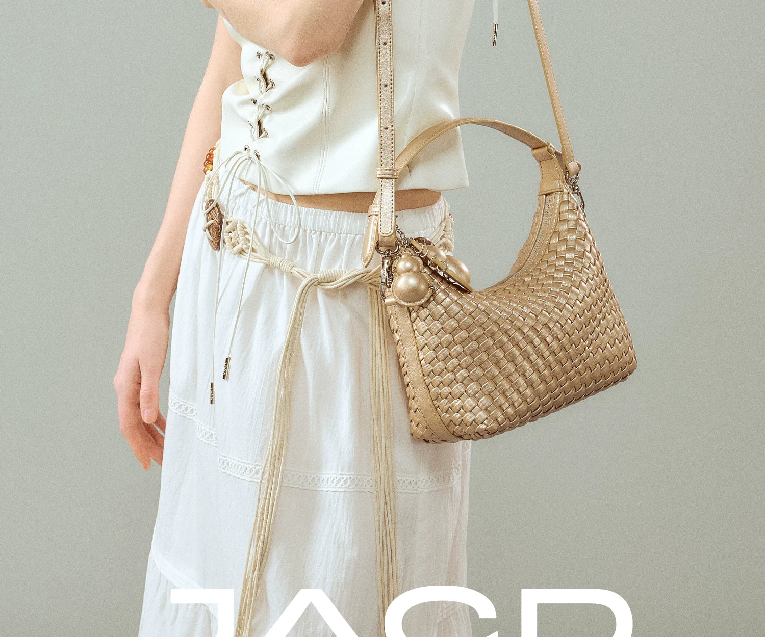 JACD Hand-woven Wave Style Shoulder Messenger Bag