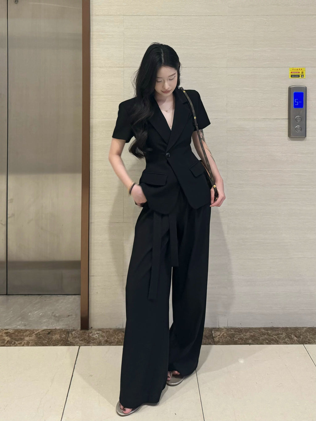 PANPANSTUDIO Suit Medium and Long Wide-leg Pants