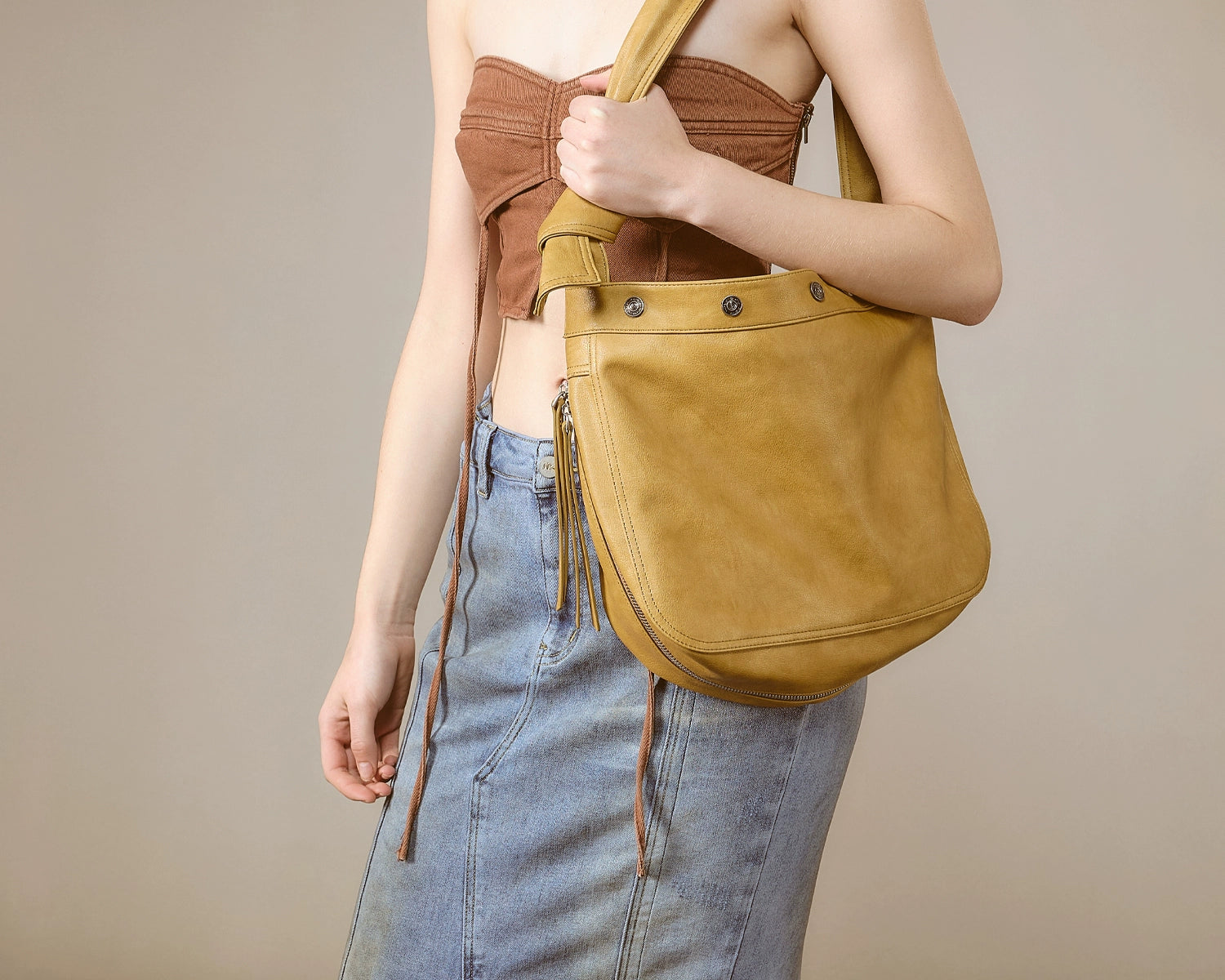 JACD Shoulder Handbag Bucket Armpit Bag