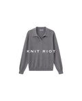 KNITRIOT Lapel Simple Polo Slack Knitted Long Sleeves