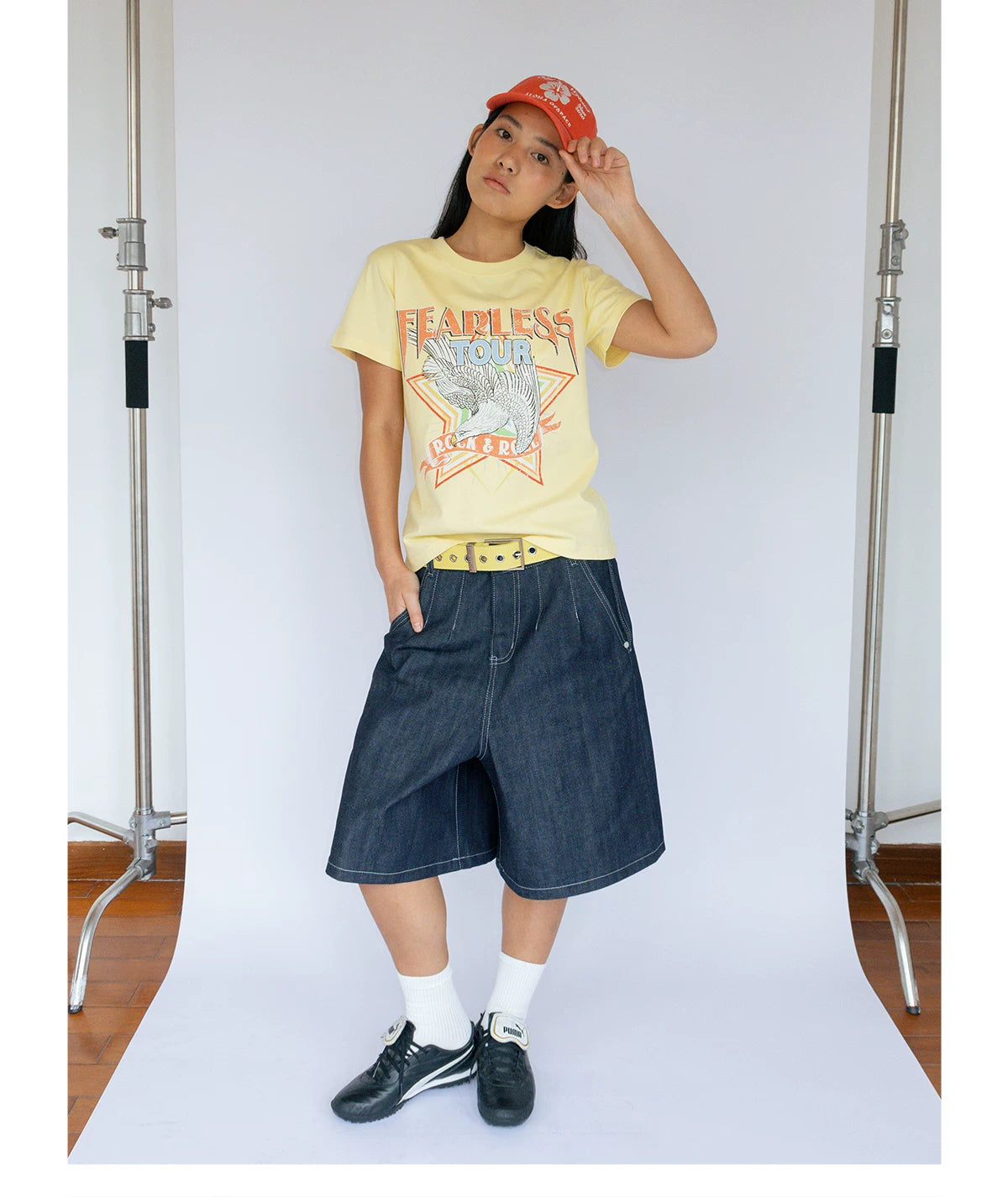 FUNKYFUN Vintage Loose Denim Shorts