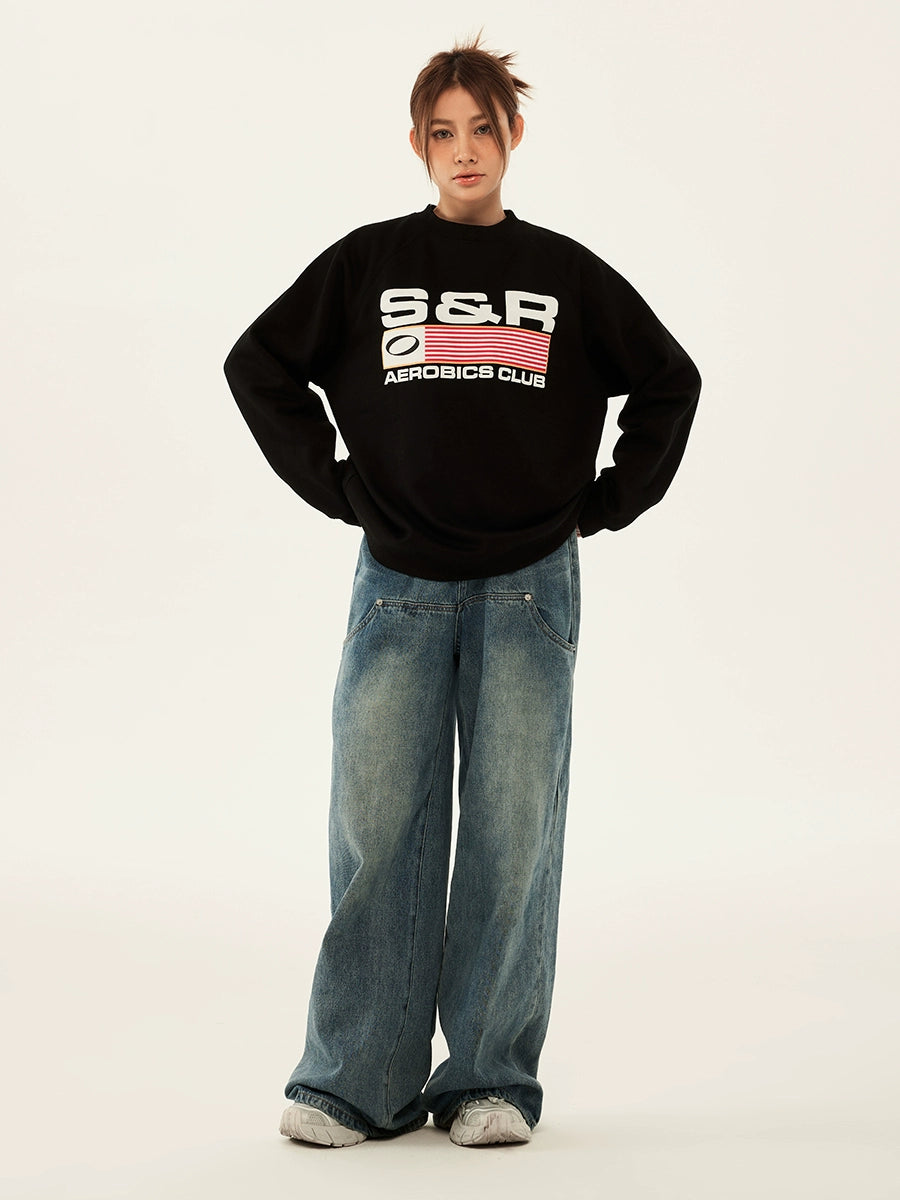 SOSER Vintage Foam Print Pullover Sweater