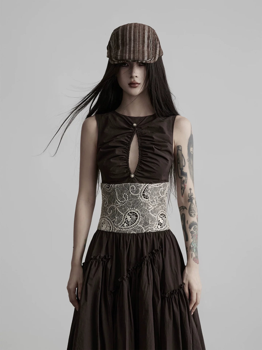 INDULGE Hollow Lace Waist Dress