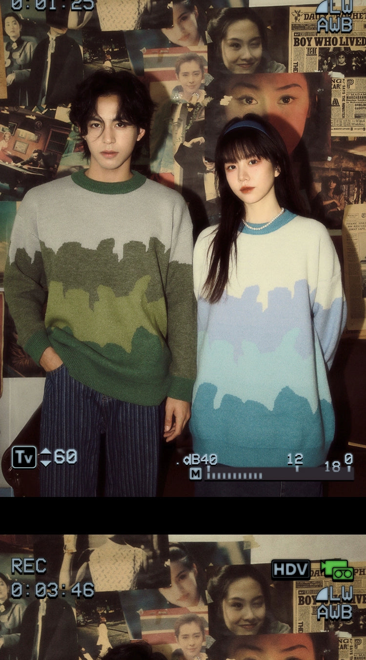 ALOHA Vintage Lazy Wave Striped Sweater