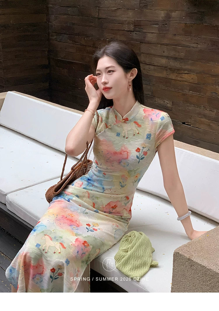ZIHE Blended Knitted Pinch-waist Dress