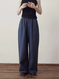 COLN Single-breasted Elastic Waist Slacks