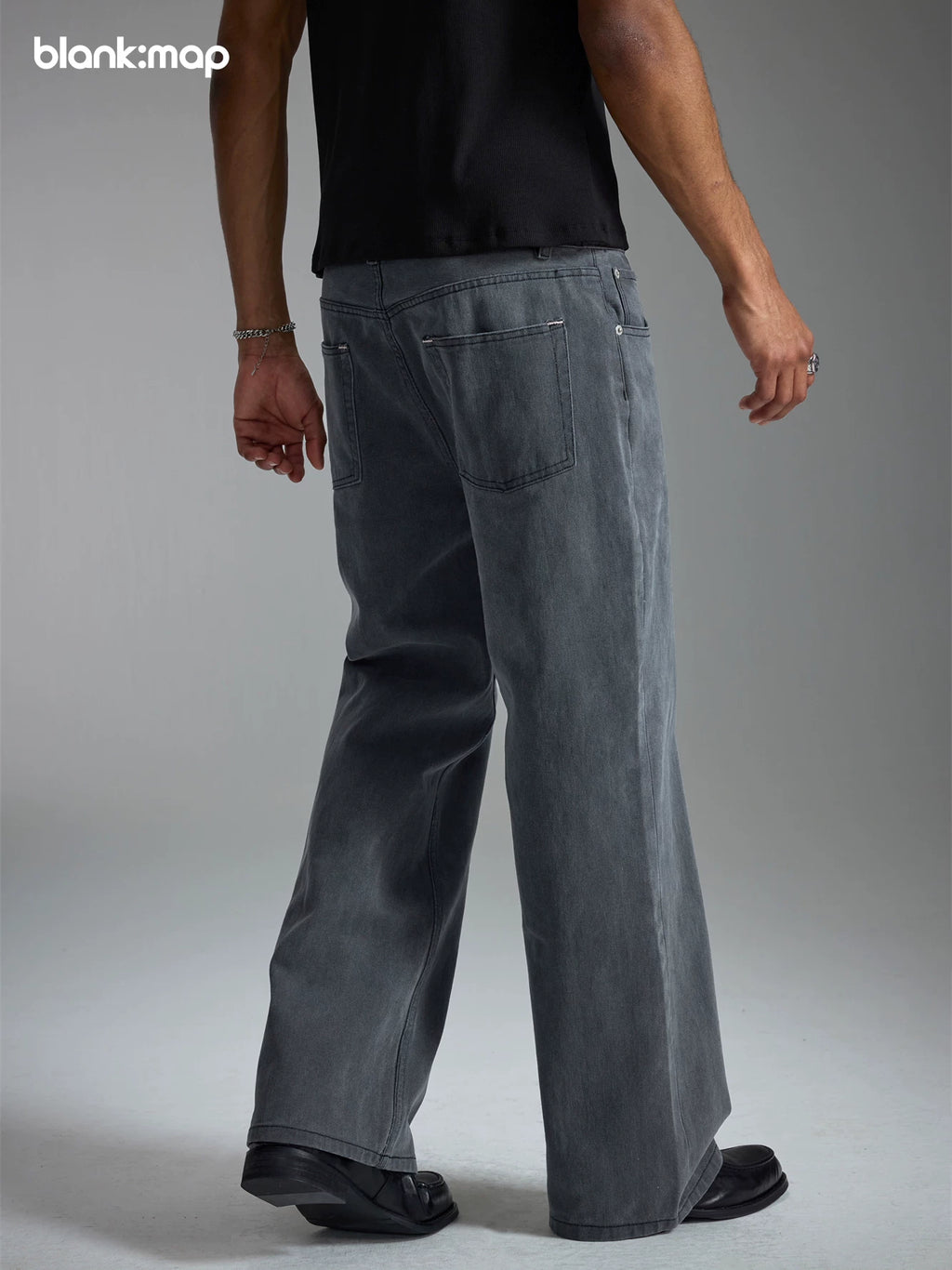 Blank Map Retro Straight Skinny Jeans