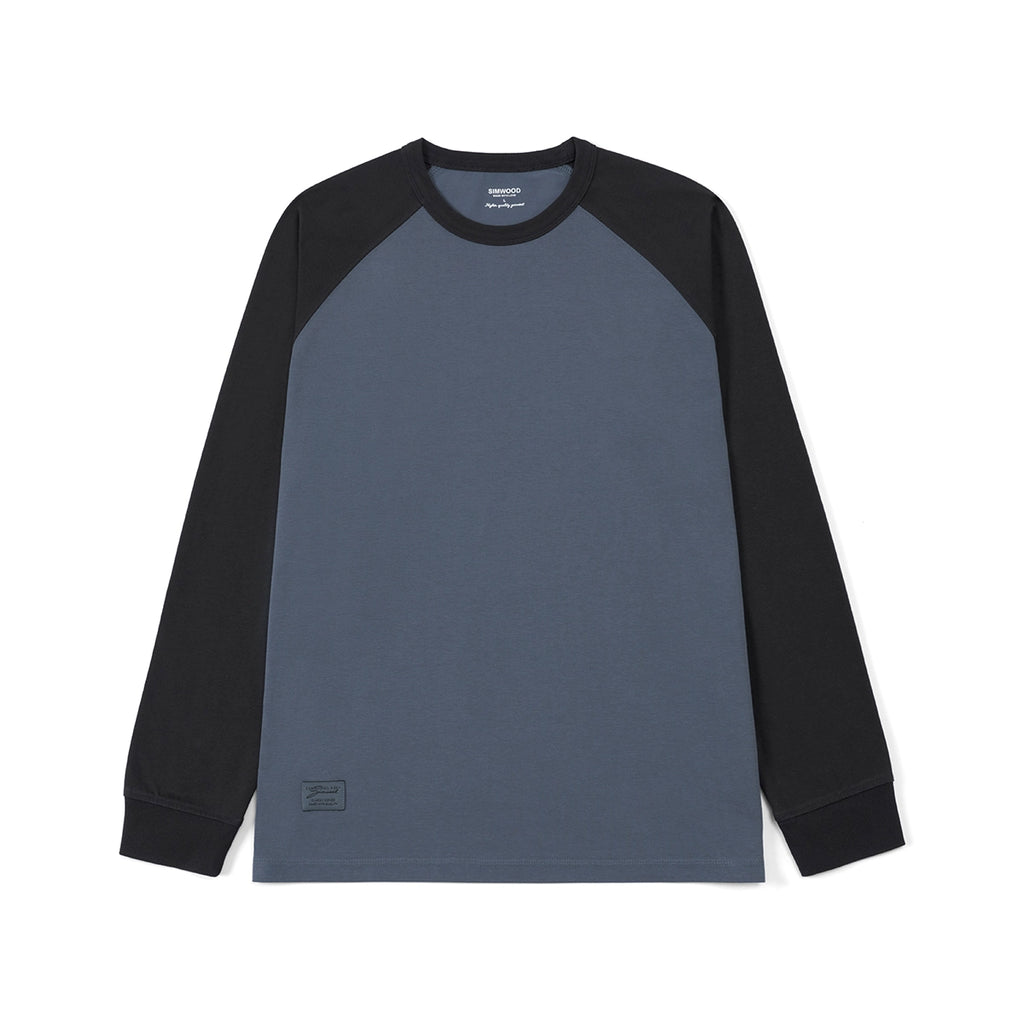 Simwood Contrast Crew Neck Shoulder Sleeves