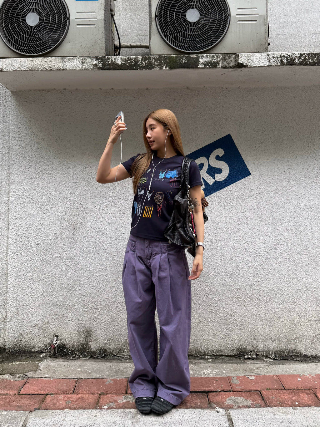 CCYE Graffiti Print Front Shoulder Tee