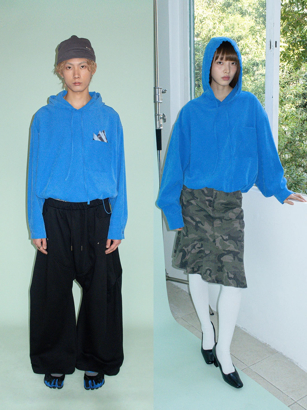 FUNKYFUN Loose Short Hooded Sweater Jacket