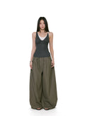 WITHMIN Loose and Thin Low-rise Versatile Floor-mopping Straight-leg Pants