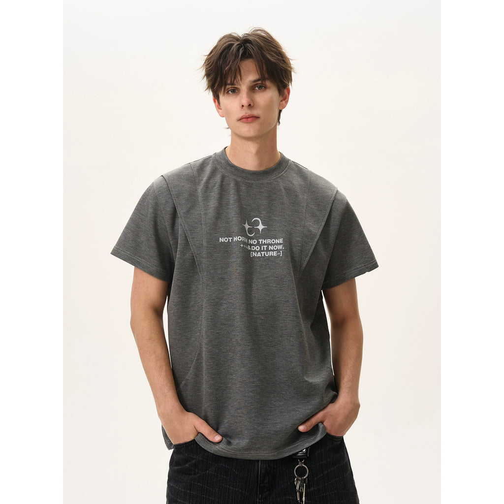 BTSG wide boxy deconstruction liquid Tee