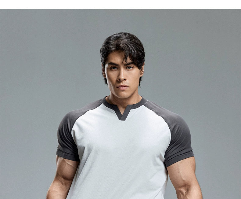 Muscle Dog American V-neck Sports Padded Casual Tee