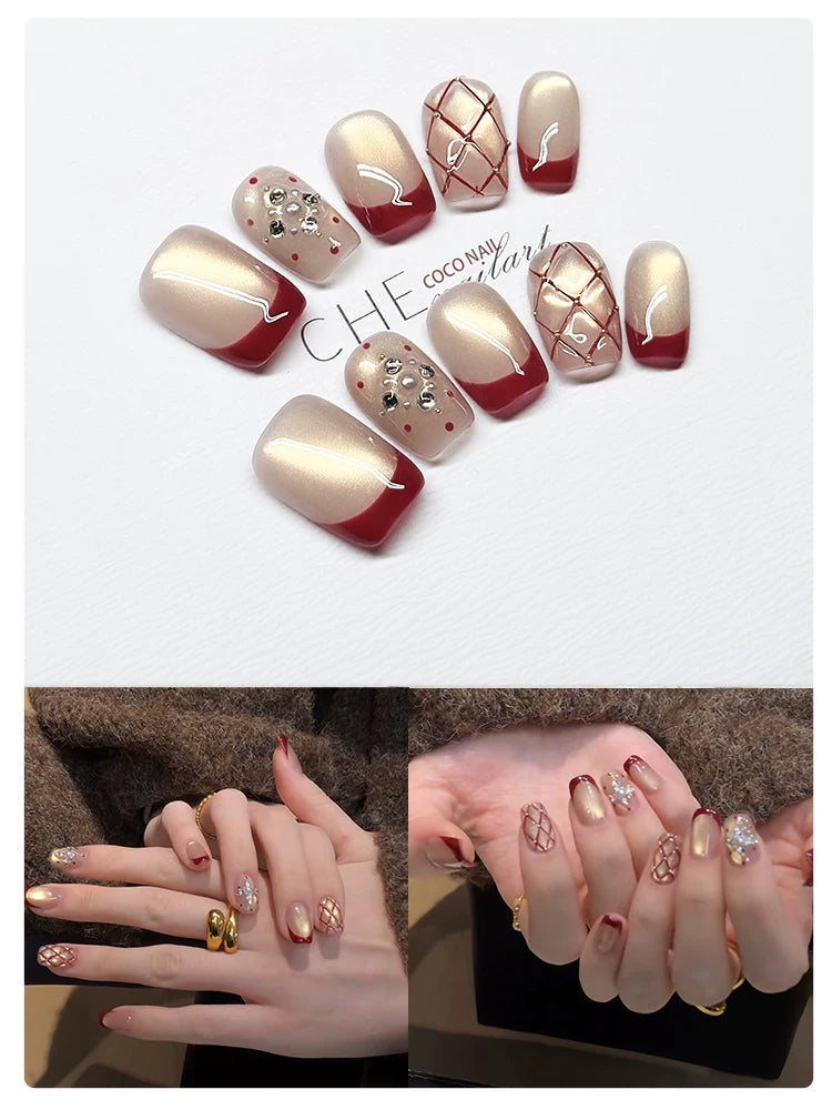 Coco Temperament Light Luxury High Sense White Handmade Manicure Wear Nail