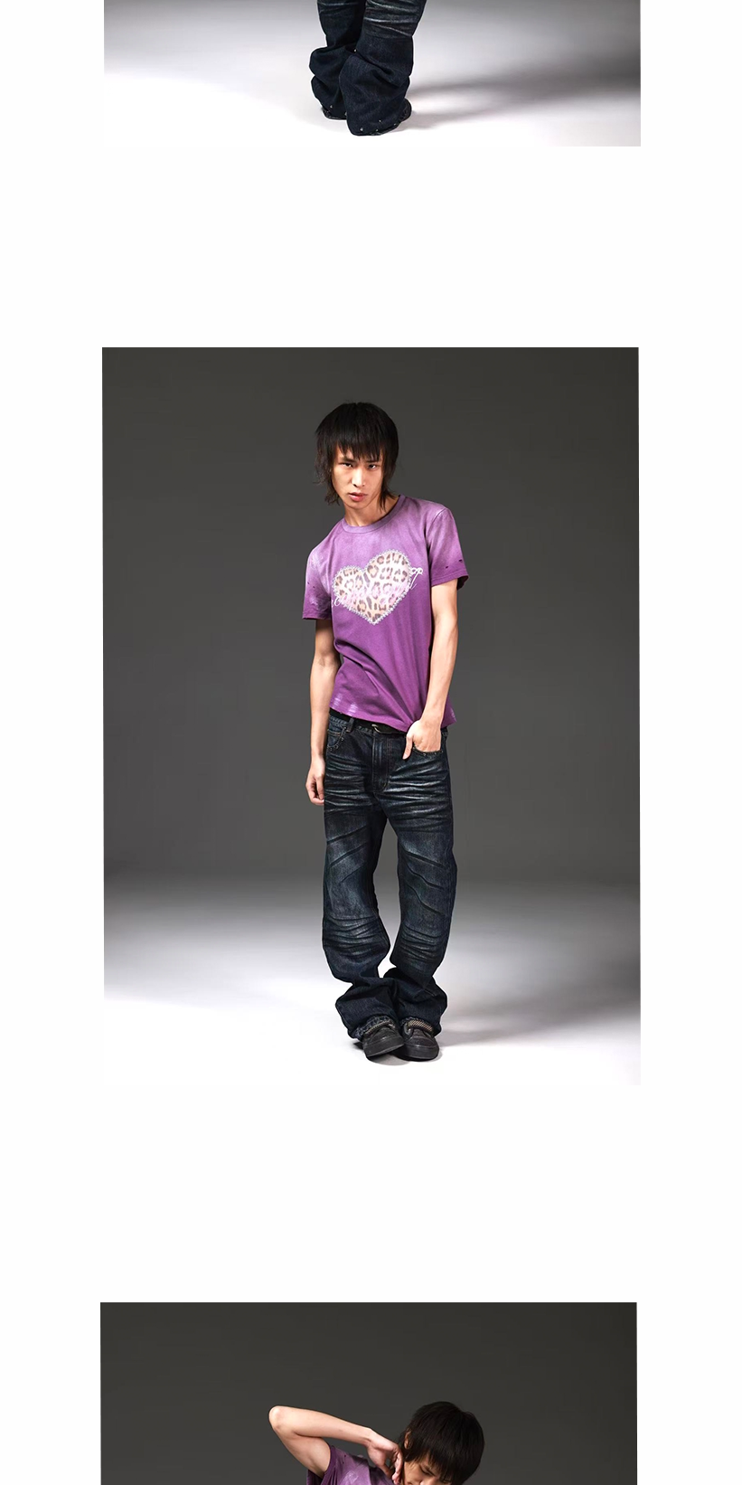 DETW Leopard Print Love Thin Round Neck Tee