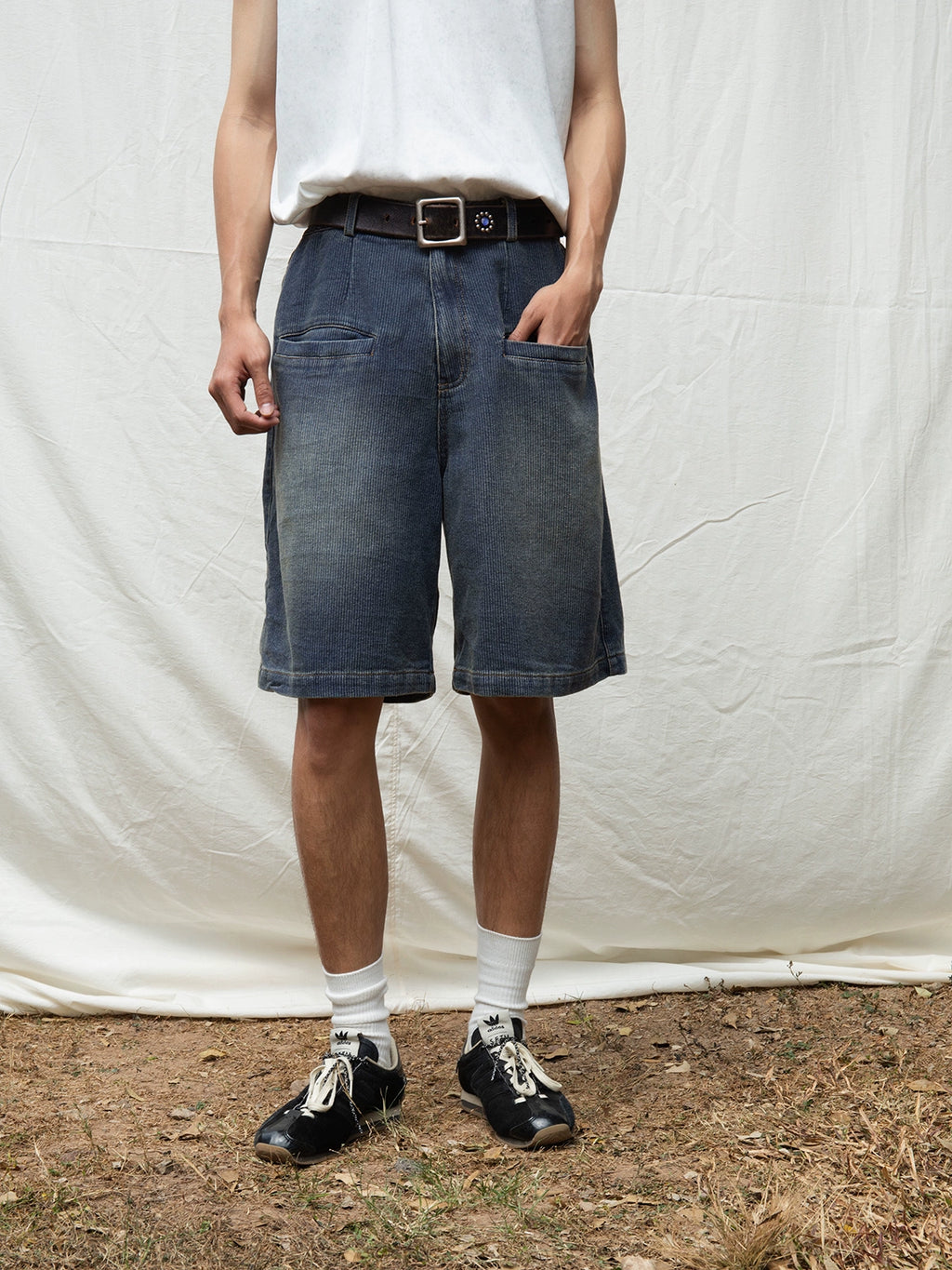 Mentmate Vintage Washed Old, Vertical, Casual Shorts