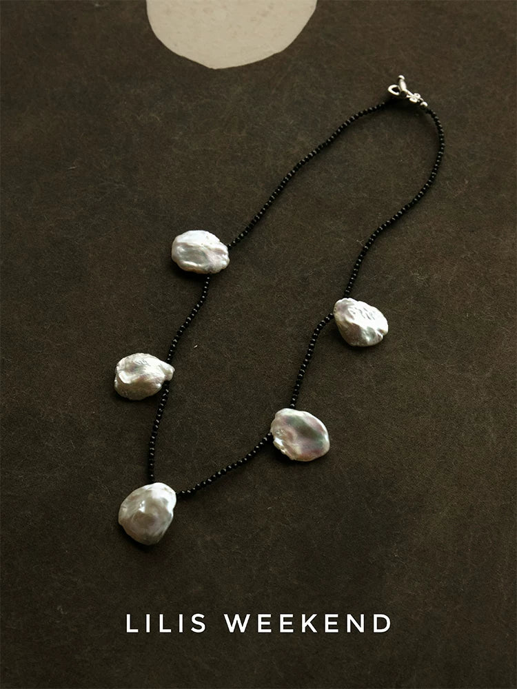 Lilis Weekend Vintage Petal Pearl Necklace