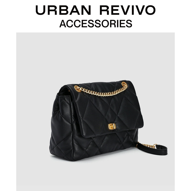 URBAN REVIVO Fashion Quilted Shoulder Messenger Bag