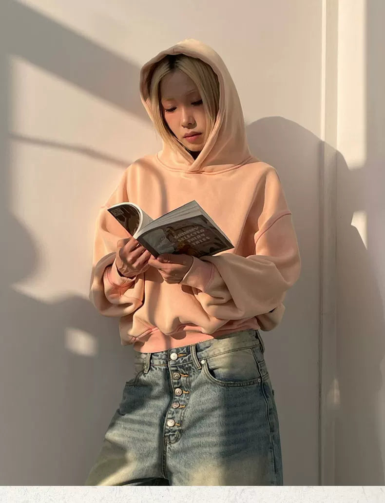 MMBBT Washed Old Fleece Heavy Hooded Sweater