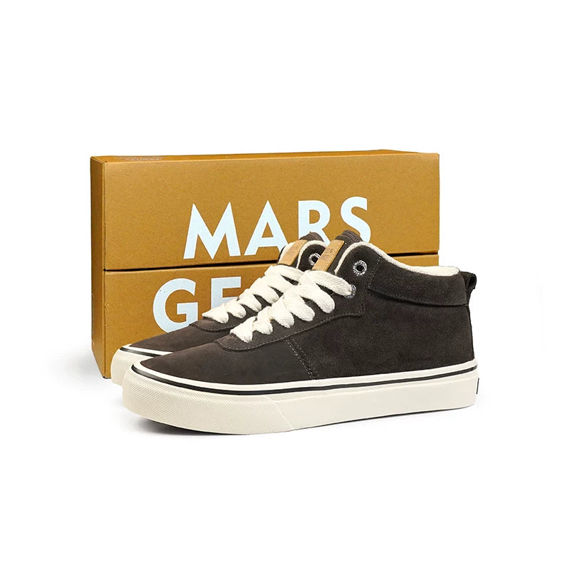 MARS GEOME Mid-top Velvet Leather Board Shoes Cotton Shoes