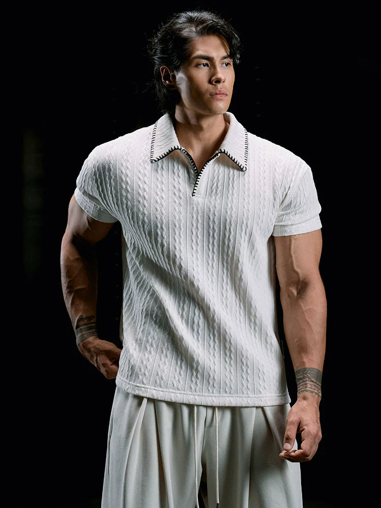 MuscleDog Sports Casual Lapel Polo Tee