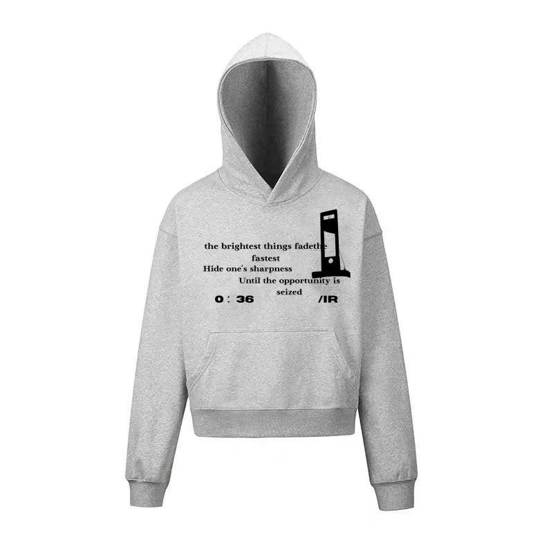 IronThorn Retro Casual Versatile Short Wide Hooded Sweater