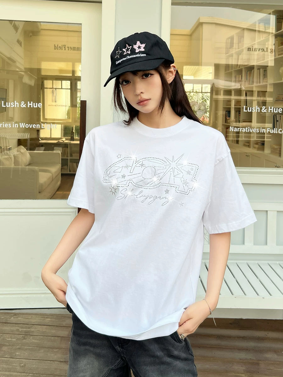 404MOB Star Hot Diamond Round Neck Tee